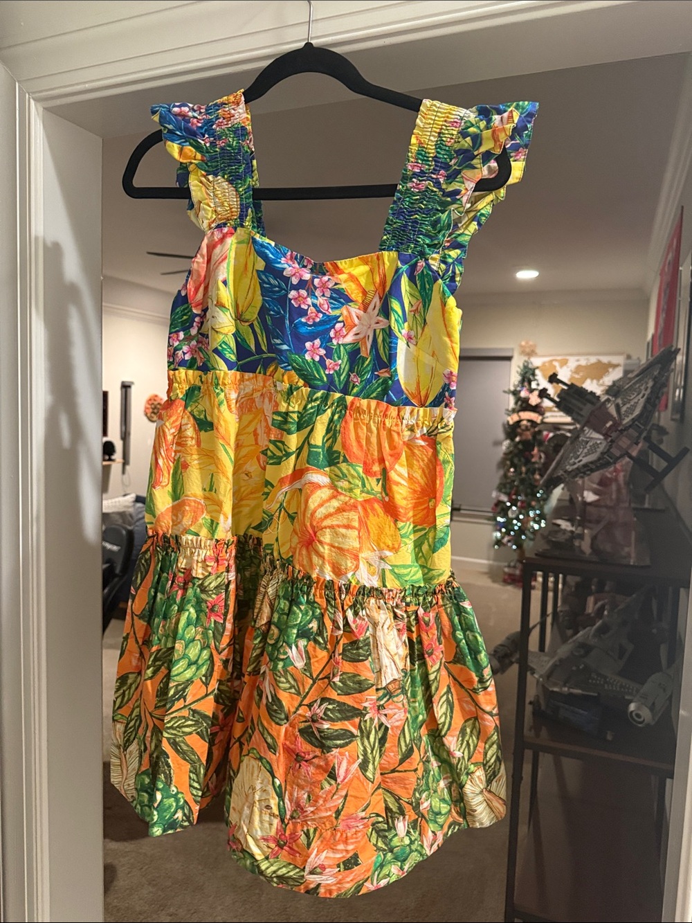 FARM Rio Tropical Tiered Sundress in Yellow, Green & Blue - Picture 4 of 5